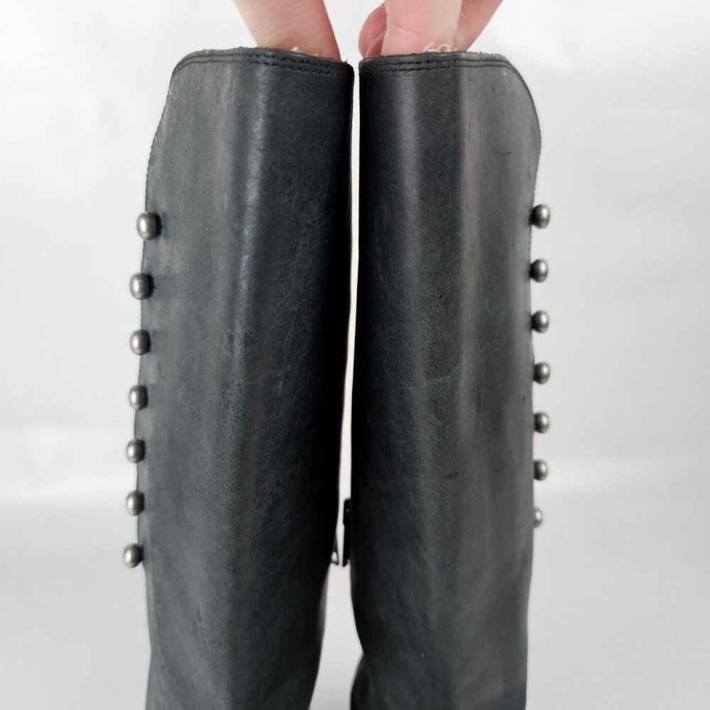Lucchese Spirit Size 7 Women Annie Smokey Charcoal Leather Riding Tall Boot READ - Picture 10 of 16